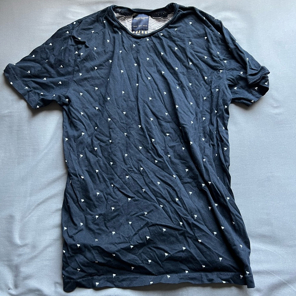 ▪️Denim and flower Palm Tree T-Shirt▪️